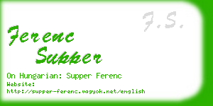 ferenc supper business card